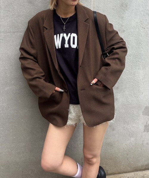 WHO'S WHO gallery（フーズフーギャラリー）の「シングルテーラードジャケット（テーラードジャケット・レディース・ブラウン/ブラック・MEDIUM/LARGE）」の2枚目の写真
