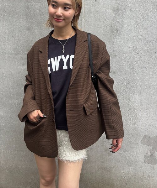 WHO'S WHO gallery（フーズフーギャラリー）の「シングルテーラードジャケット（テーラードジャケット・レディース・ブラウン/ブラック・MEDIUM/LARGE）」の3枚目の写真