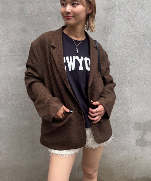 WHO'S WHO gallery（フーズフーギャラリー）の「シングルテーラードジャケット（テーラードジャケット・レディース・ブラウン/ブラック・MEDIUM/LARGE）」の4枚目の写真