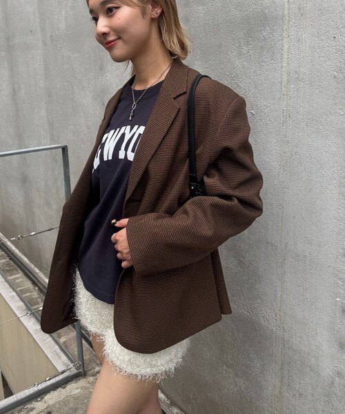 WHO'S WHO gallery（フーズフーギャラリー）の「シングルテーラードジャケット（テーラードジャケット・レディース・ブラウン/ブラック・MEDIUM/LARGE）」の5枚目の写真