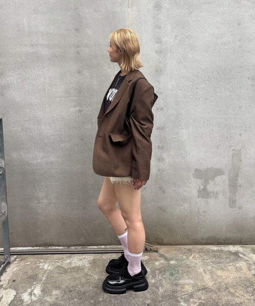 WHO'S WHO gallery（フーズフーギャラリー）の「シングルテーラードジャケット（テーラードジャケット・レディース・ブラウン/ブラック・MEDIUM/LARGE）」の14枚目の写真