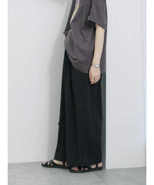 Samansa Mos2 blue（サマンサモスモスブルー）の「楊柳ハイウエストパンツ（その他パンツ・レディース・ブラック/グレー/ブルー・F）」の2枚目の写真