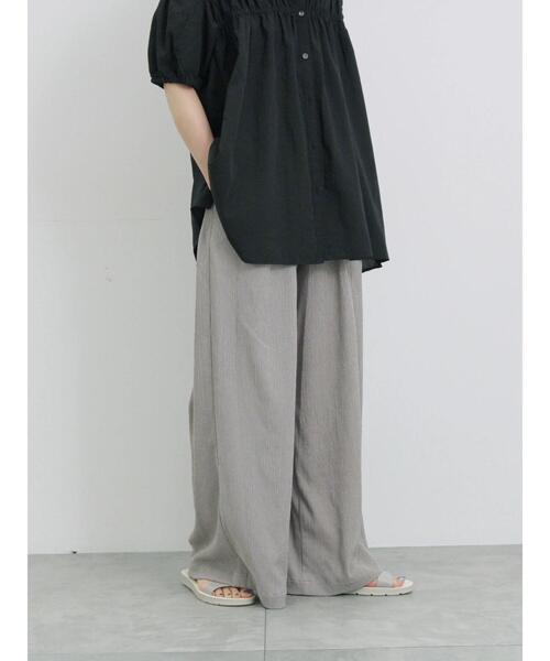 Samansa Mos2 blue（サマンサモスモスブルー）の「楊柳ハイウエストパンツ（その他パンツ・レディース・ブラック/グレー/ブルー・F）」の6枚目の写真