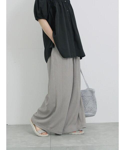 Samansa Mos2 blue（サマンサモスモスブルー）の「楊柳ハイウエストパンツ（その他パンツ・レディース・ブラック/グレー/ブルー・F）」の7枚目の写真