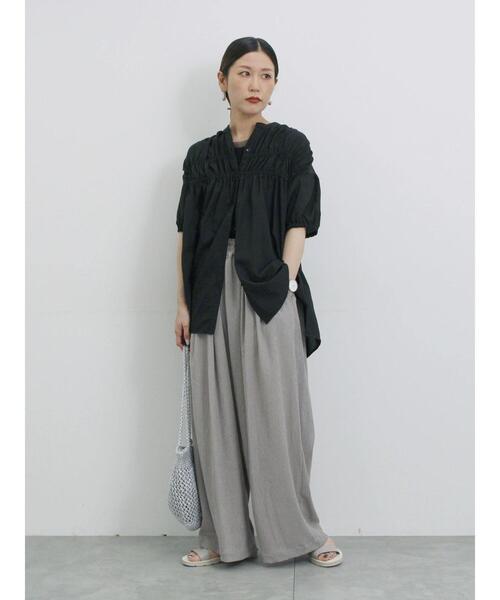 Samansa Mos2 blue（サマンサモスモスブルー）の「楊柳ハイウエストパンツ（その他パンツ・レディース・ブラック/グレー/ブルー・F）」の8枚目の写真