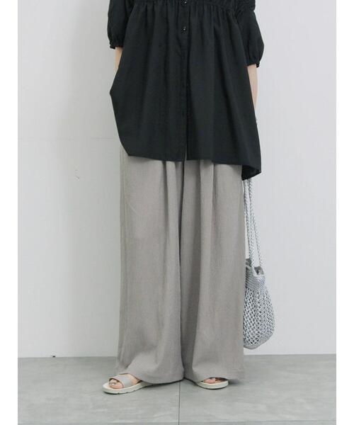 Samansa Mos2 blue（サマンサモスモスブルー）の「楊柳ハイウエストパンツ（その他パンツ・レディース・ブラック/グレー/ブルー・F）」の9枚目の写真