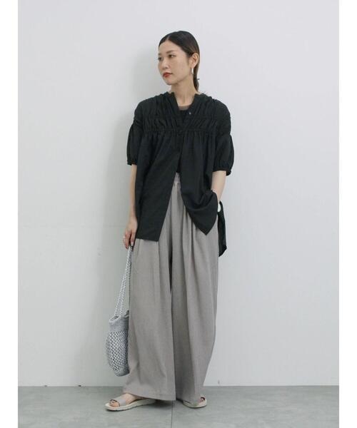 Samansa Mos2 blue（サマンサモスモスブルー）の「楊柳ハイウエストパンツ（その他パンツ・レディース・ブラック/グレー/ブルー・F）」の10枚目の写真