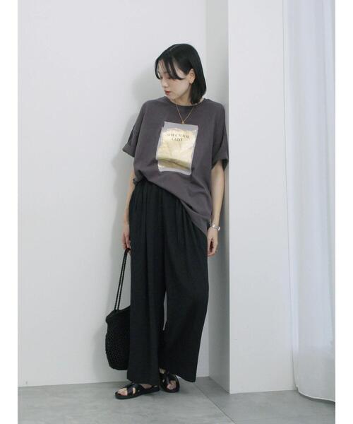 Samansa Mos2 blue（サマンサモスモスブルー）の「楊柳ハイウエストパンツ（その他パンツ・レディース・ブラック/グレー/ブルー・F）」の17枚目の写真