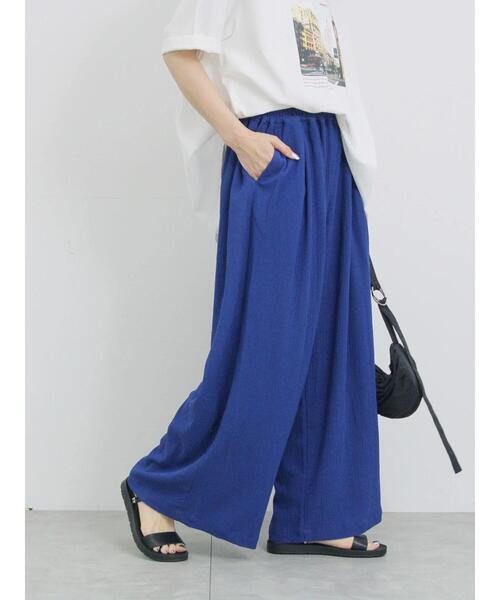 Samansa Mos2 blue（サマンサモスモスブルー）の「楊柳ハイウエストパンツ（その他パンツ・レディース・ブラック/グレー/ブルー・F）」の20枚目の写真