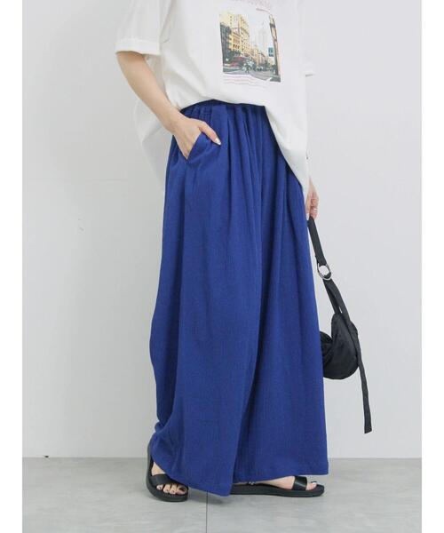 Samansa Mos2 blue（サマンサモスモスブルー）の「楊柳ハイウエストパンツ（その他パンツ・レディース・ブラック/グレー/ブルー・F）」の21枚目の写真