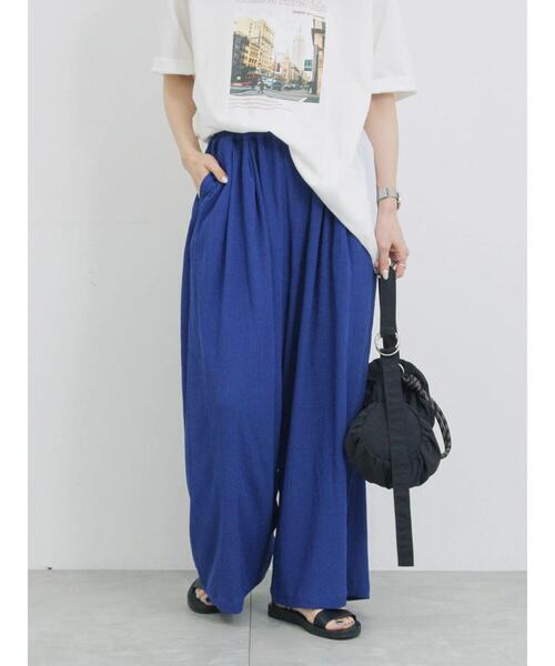 Samansa Mos2 blue（サマンサモスモスブルー）の「楊柳ハイウエストパンツ（その他パンツ・レディース・ブラック/グレー/ブルー・F）」の22枚目の写真