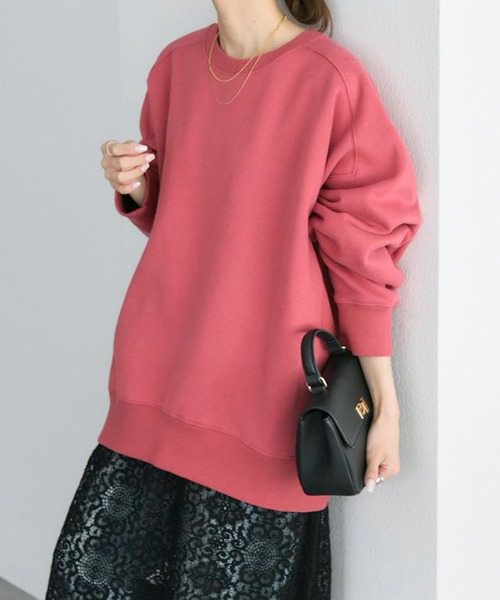 PUAL CE CIN（ピュアルセシン）の「裏起毛チュニックプルオーバー（スウェット・レディース・オートミール/ピンク/レッド/グレー/ブラック・FREE）」の5枚目の写真