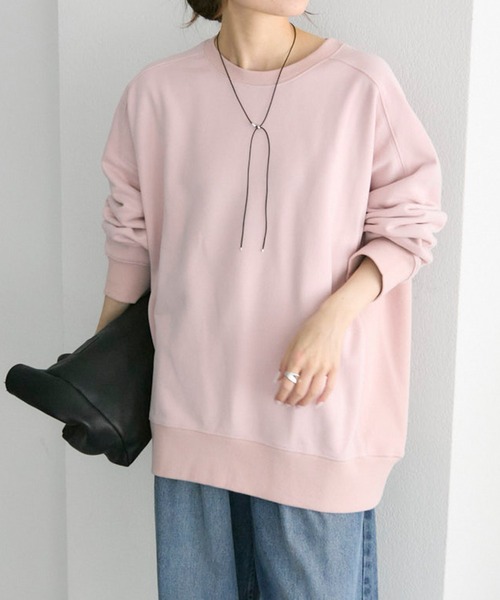 PUAL CE CIN（ピュアルセシン）の「裏起毛チュニックプルオーバー（スウェット・レディース・オートミール/ピンク/レッド/グレー/ブラック・FREE）」の4枚目の写真