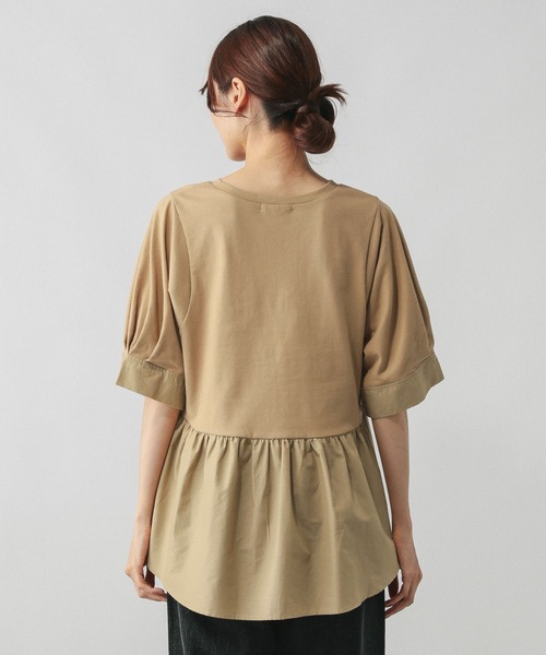 GLOBAL WORK(グローバルワーク)の「切替ペプラム/584677(Tシャツ/カットソー・レディース・ライトグレー/キャメル/ブラック・LARGE/MEDIUM)」の18枚目の写真