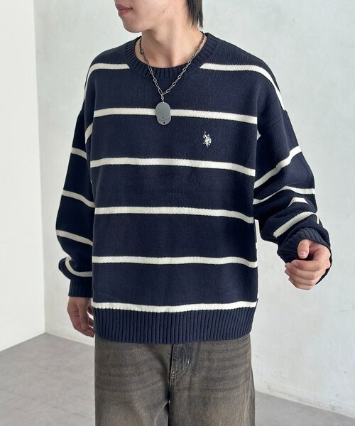 U.S. POLO ASSN.(ユーエスポロアッスン)の「クルーネックニット(ニット/セーター・レディース・ホワイト系その他/ホワイト/グリーン/ベージュ/ネイビー/インディゴブルー/ブラック/ブラウン系その他/ブラウン・MEDIUM/LARGE)」の9枚目の写真