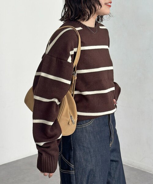 U.S. POLO ASSN.(ユーエスポロアッスン)の「クルーネックニット(ニット/セーター・レディース・ホワイト系その他/ホワイト/グリーン/ベージュ/ネイビー/インディゴブルー/ブラック/ブラウン系その他/ブラウン・MEDIUM/LARGE)」の15枚目の写真