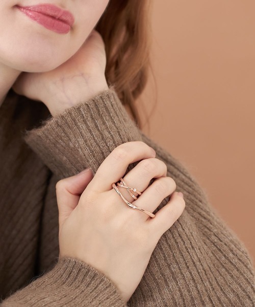 大人気!! Canal 4℃ シルバー リングカフリング 2点セット Autumn Collection】シルバー リングカフ 2点セット（リング