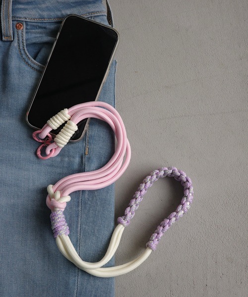 カラフル編み込みスマホショルダーストラップ（スマホグッズ）｜Mela