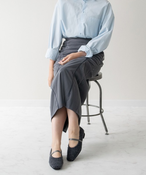 Bridget Birkin（ブリジットバーキン）の「【Bridget Birkin】エラスティックバンドもこもこスクエアバレエシューズ(551547)（バレエシューズ・レディース・グレー系その他/ブラック/ベージュ・24/23.5/23/24.5/22.5）」の8枚目の写真