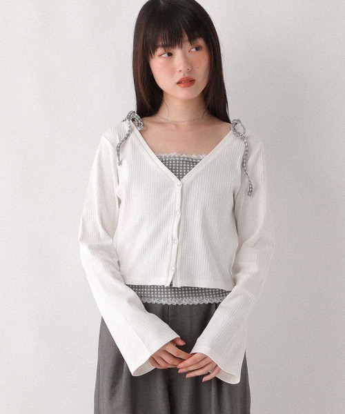 Heather(ヘザー)の「アソートレースキャミ/カーディガン2P 596501(カーディガン/ボレロ・レディース・アイボリー/グレー/ネイビー・FREE)」の17枚目の写真
