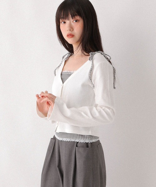 Heather(ヘザー)の「アソートレースキャミ/カーディガン2P 596501(カーディガン/ボレロ・レディース・アイボリー/グレー/ネイビー・FREE)」の11枚目の写真