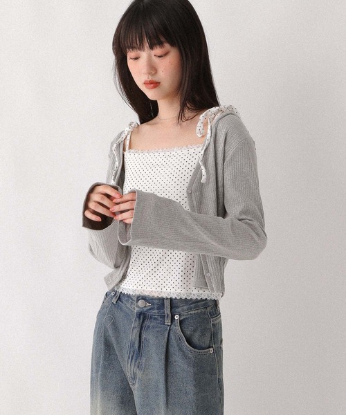 Heather(ヘザー)の「アソートレースキャミ/カーディガン2P 596501(カーディガン/ボレロ・レディース・アイボリー/グレー/ネイビー・FREE)」の16枚目の写真
