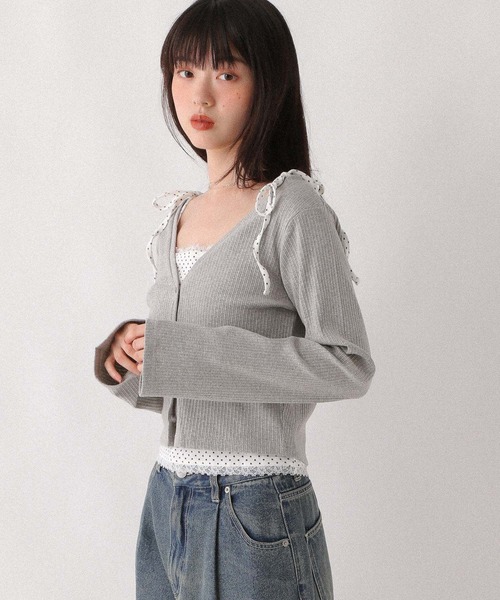 Heather(ヘザー)の「アソートレースキャミ/カーディガン2P 596501(カーディガン/ボレロ・レディース・アイボリー/グレー/ネイビー・FREE)」の20枚目の写真