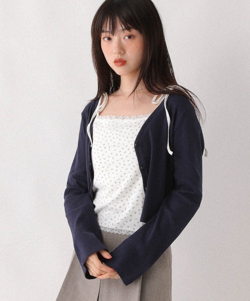 Heather(ヘザー)の「アソートレースキャミ/カーディガン2P 596501(カーディガン/ボレロ・レディース・アイボリー/グレー/ネイビー・FREE)」の15枚目の写真