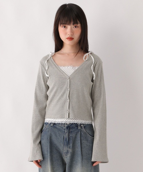 セール】アソートレースキャミ/カーディガン2P 596501（カーディガン
