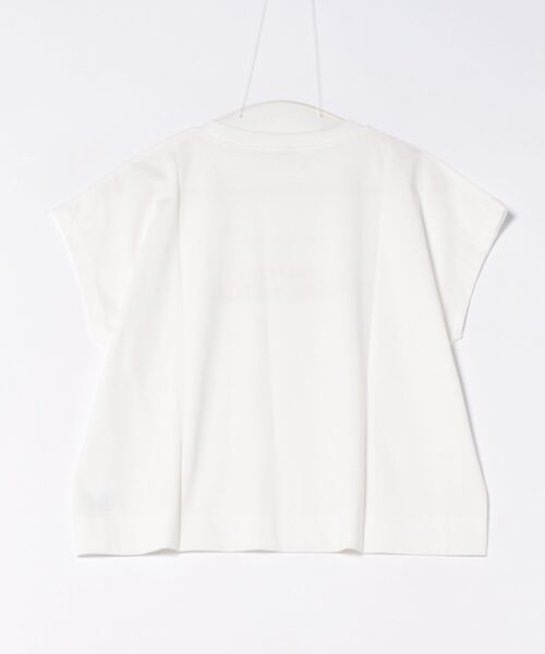 Jines(ジネス)の「ロールアップスリーブ ロゴプリントTシャツ(Tシャツ/カットソー・レディース・ベージュ/ホワイト/ブラウン・38)」の9枚目の写真