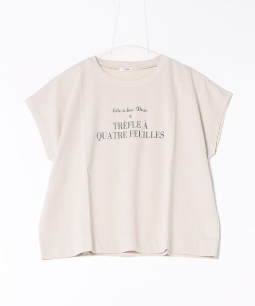 Jines(ジネス)の「ロールアップスリーブ ロゴプリントTシャツ(Tシャツ/カットソー・レディース・ベージュ/ホワイト/ブラウン・38)」の22枚目の写真