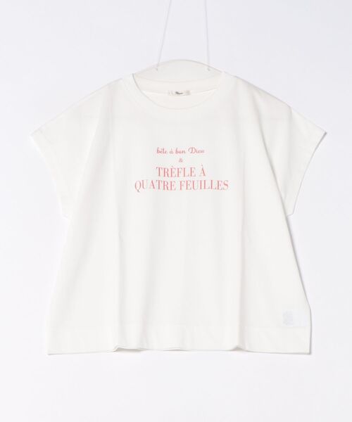 Jines(ジネス)の「ロールアップスリーブ ロゴプリントTシャツ(Tシャツ/カットソー・レディース・ベージュ/ホワイト/ブラウン・38)」の21枚目の写真