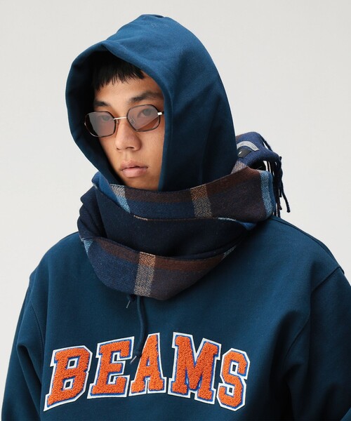 BEAMS（ビームス）の「ブロックチェック リバーシブル マフラー（マフラー・メンズ・ブラウン系その他5/ネイビー/チャコールグレー・ONE SIZE）」の13枚目の写真