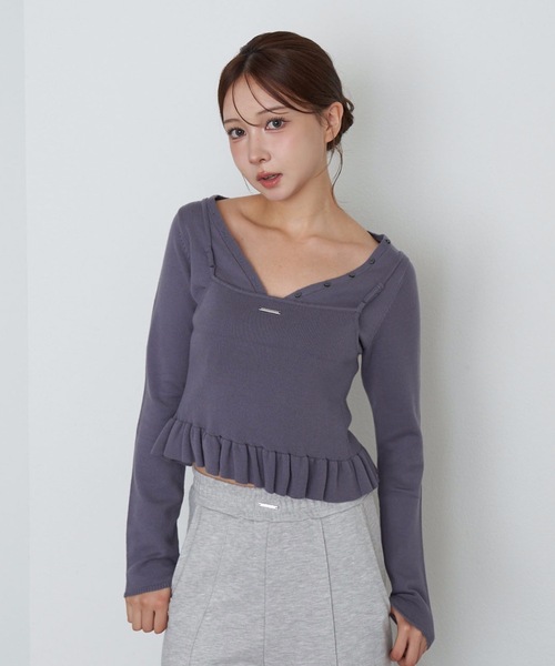 RAY CASSIN(レイカズン)の「ペプラムキャミセットカーディガン(カーディガン/ボレロ・レディース・アイボリー/ブラック/グレー系その他2・FREE)」の3枚目の写真