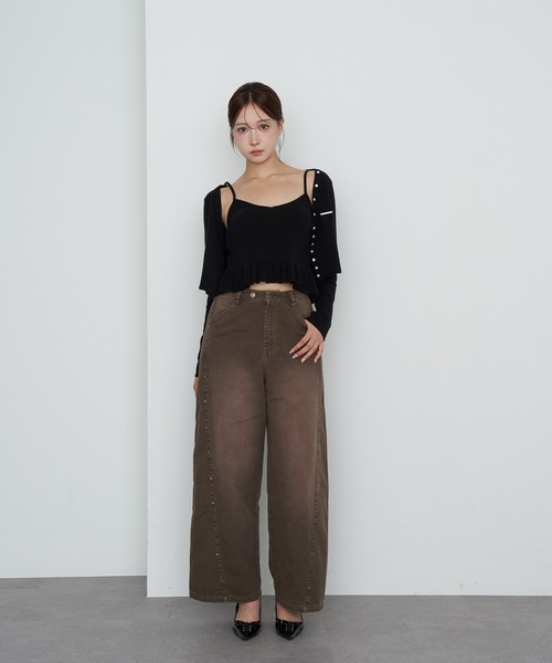 RAY CASSIN(レイカズン)の「ペプラムキャミセットカーディガン(カーディガン/ボレロ・レディース・アイボリー/ブラック/グレー系その他2・FREE)」の7枚目の写真