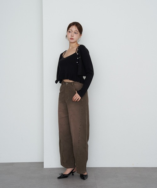 RAY CASSIN(レイカズン)の「ペプラムキャミセットカーディガン(カーディガン/ボレロ・レディース・アイボリー/ブラック/グレー系その他2・FREE)」の8枚目の写真