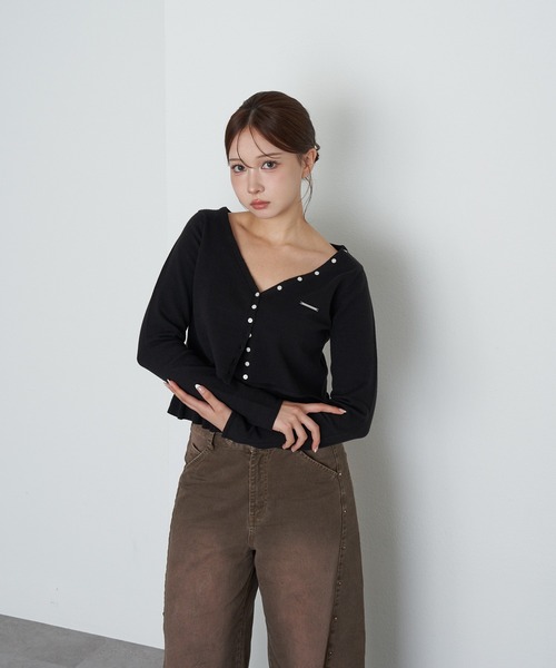 RAY CASSIN(レイカズン)の「ペプラムキャミセットカーディガン(カーディガン/ボレロ・レディース・アイボリー/ブラック/グレー系その他2・FREE)」の10枚目の写真