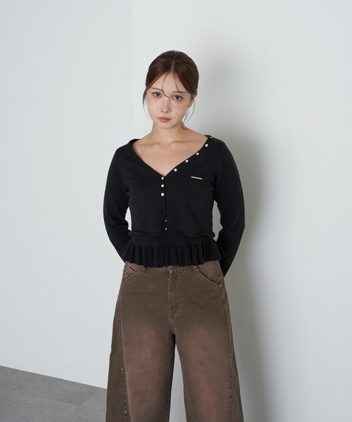 RAY CASSIN(レイカズン)の「ペプラムキャミセットカーディガン(カーディガン/ボレロ・レディース・アイボリー/ブラック/グレー系その他2・FREE)」の11枚目の写真