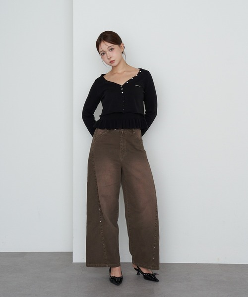 RAY CASSIN(レイカズン)の「ペプラムキャミセットカーディガン(カーディガン/ボレロ・レディース・アイボリー/ブラック/グレー系その他2・FREE)」の12枚目の写真