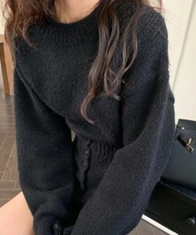 WEGO/2点セットクロップド丈ニットトップス&ミニスカート