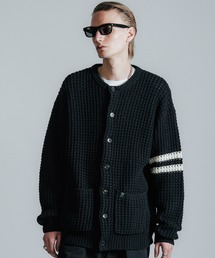 CRIMIE | BIG WAFFLE BORDER KNIT CARDIGAN(ニット/セーター)