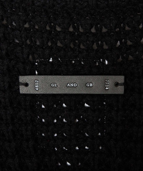 CRIMIE（クライミー）の「BIG WAFFLE BORDER KNIT CARDIGAN（ニット/セーター・メンズ・ブラック×ホワイト・L/XL）」の5枚目の写真