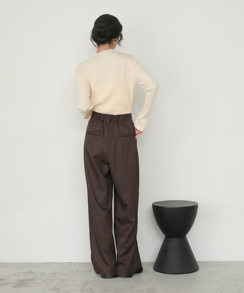 forksy.】【セットアップ対応】ダブルタックワイドスラックスパンツ