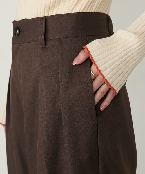forksy.(フォルクシー)の「【forksy.】ダブルタックワイドスラックスパンツ<セットアップ対応>(スラックス・レディース・ダークブラウン/ブラック/ライトベージュ/チャコールグレー・M/L)」の5枚目の写真