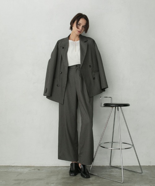 forksy.(フォルクシー)の「【forksy.】ダブルタックワイドスラックスパンツ<セットアップ対応>(スラックス・レディース・ダークブラウン/ブラック/ライトベージュ/チャコールグレー・M/L)」の11枚目の写真