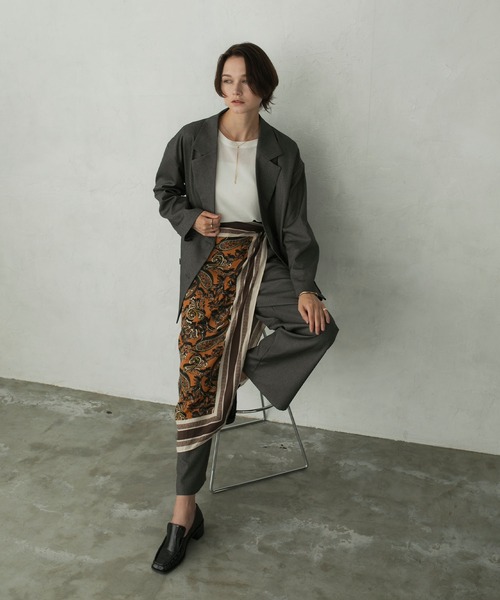 forksy.(フォルクシー)の「【forksy.】ダブルタックワイドスラックスパンツ<セットアップ対応>(スラックス・レディース・ダークブラウン/ブラック/ライトベージュ/チャコールグレー・M/L)」の8枚目の写真