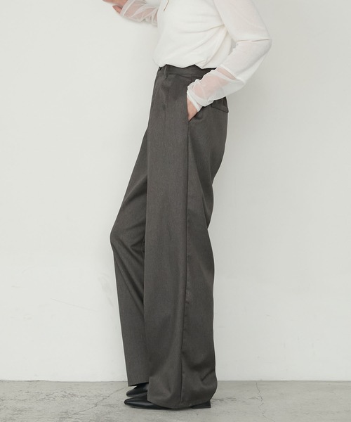 forksy.】【セットアップ対応】ダブルタックワイドスラックスパンツ