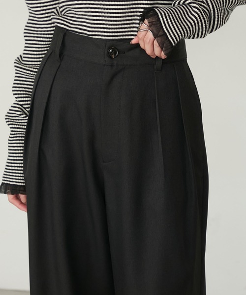 forksy.(フォルクシー)の「【forksy.】ダブルタックワイドスラックスパンツ<セットアップ対応>(スラックス・レディース・ダークブラウン/ブラック/ライトベージュ/チャコールグレー・M/L)」の10枚目の写真