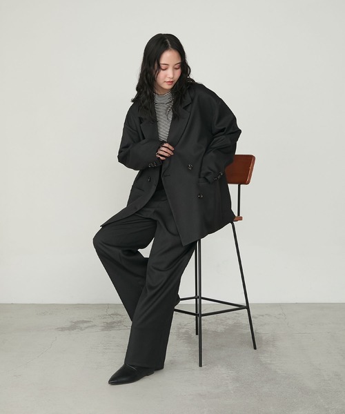 forksy.(フォルクシー)の「【forksy.】ダブルタックワイドスラックスパンツ<セットアップ対応>(スラックス・レディース・ダークブラウン/ブラック/ライトベージュ/チャコールグレー・M/L)」の17枚目の写真