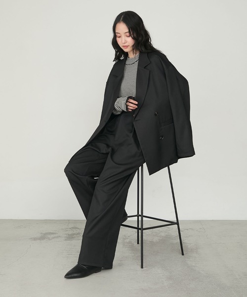 forksy.(フォルクシー)の「【forksy.】ダブルタックワイドスラックスパンツ<セットアップ対応>(スラックス・レディース・ダークブラウン/ブラック/ライトベージュ/チャコールグレー・M/L)」の18枚目の写真